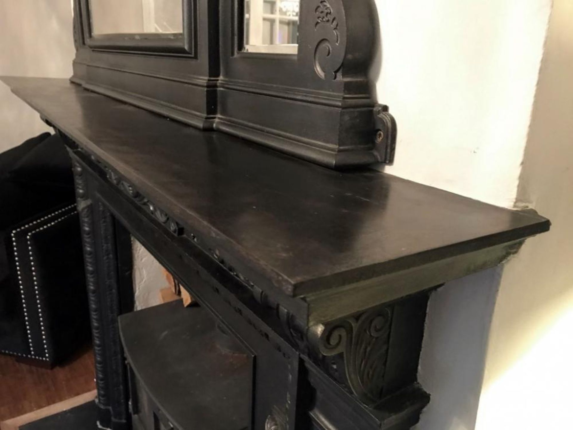 1 x Ultra Rare Stunningly Ornate Antique Victorian Cast Iron Fireplace, With Matching Cast Iron Mirr - Image 6 of 23