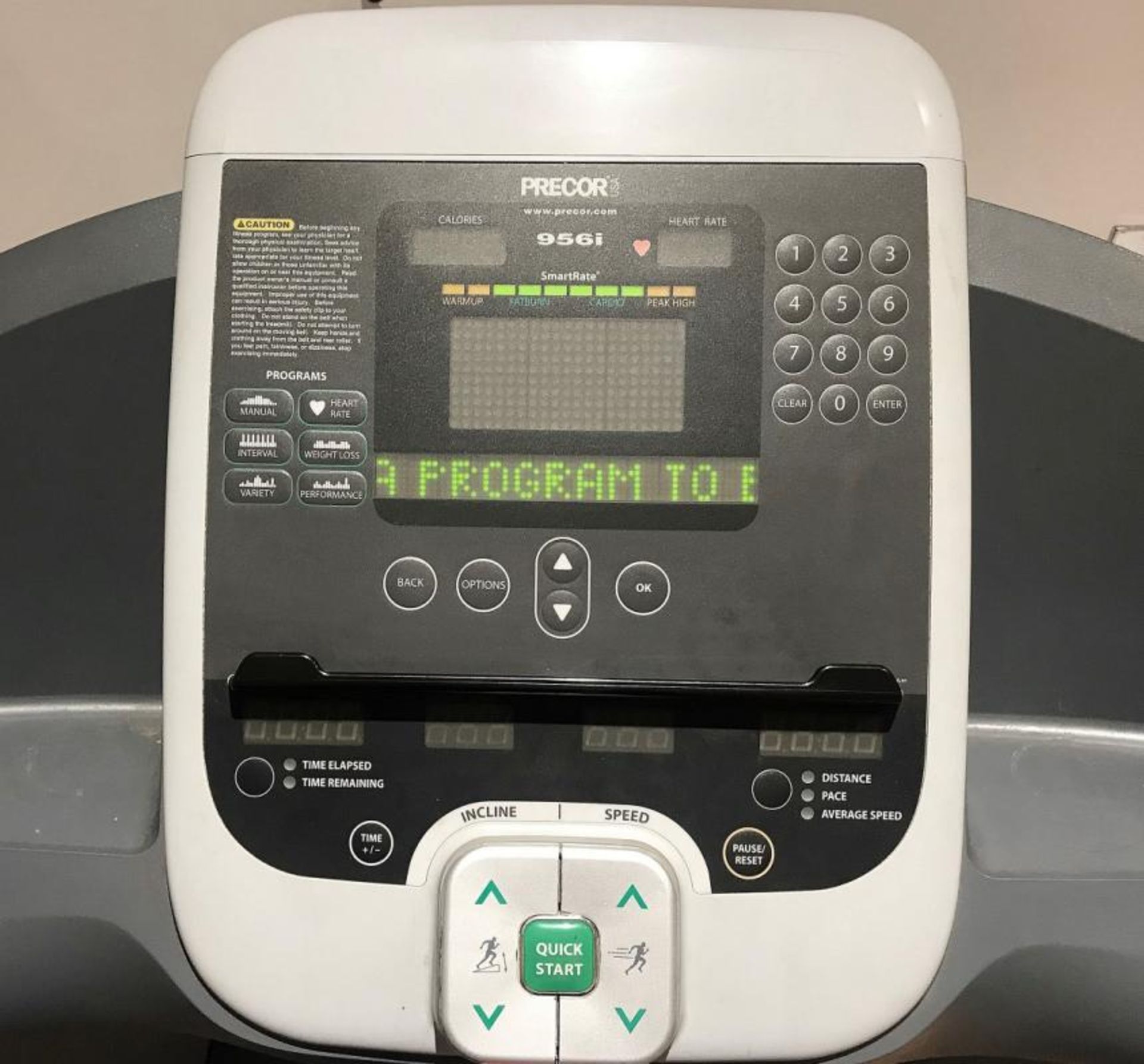 1 x Precor 956i Experience Line Commercial Treadmill - Ref: JB255 - Pre-Owned - NO VAT ON THE HAMMER - Image 5 of 11