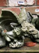 1 x Stone Gargoyle Character - Size Approx 20cm x 20cm - Ref: JB151 - Pre-Owned - NO VAT ON THE HAMM