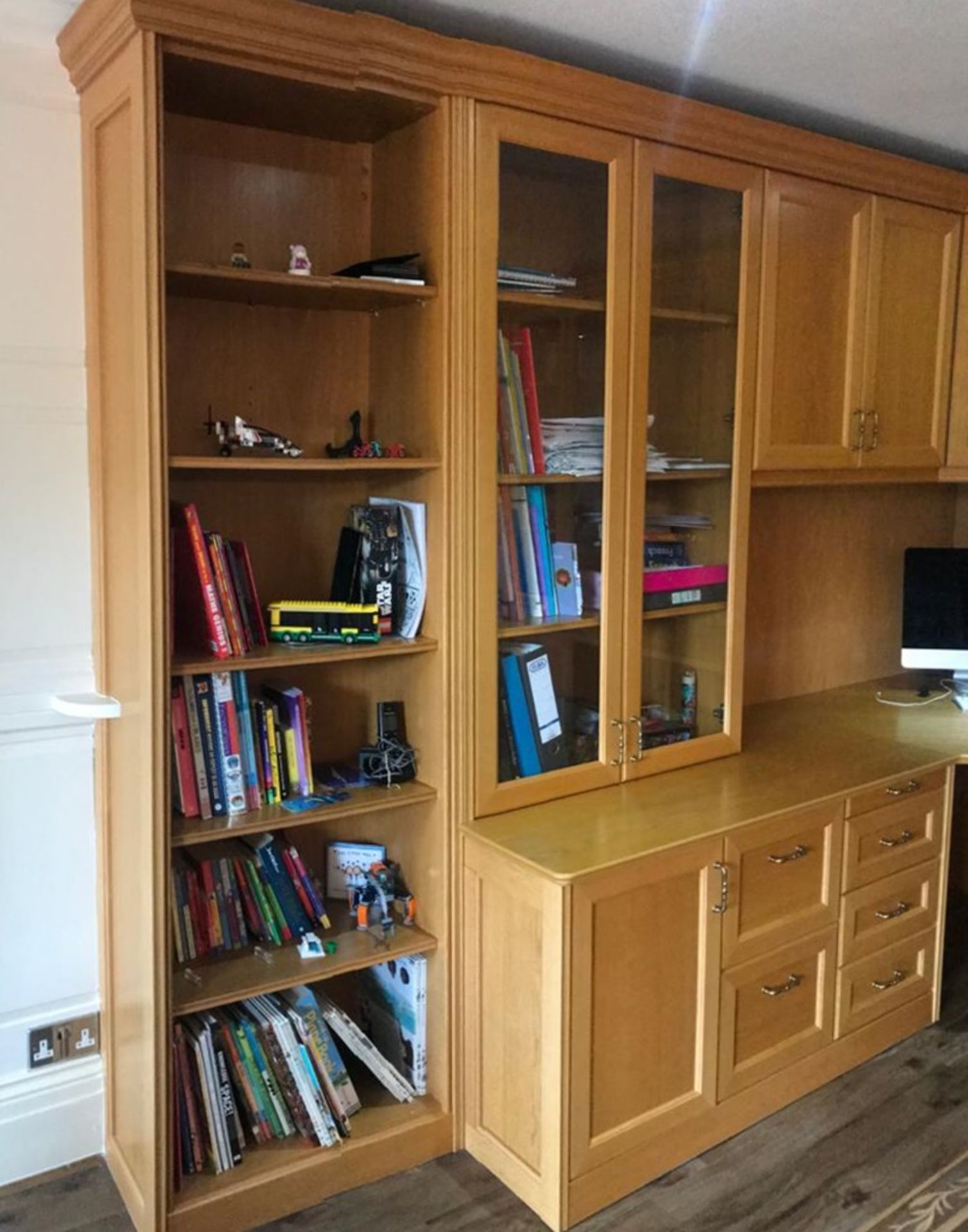 1 x Solid Wood Bespoke Home Office Study Featuring Desk Space, PC Tower Holder, Pull Out Office - Image 3 of 10