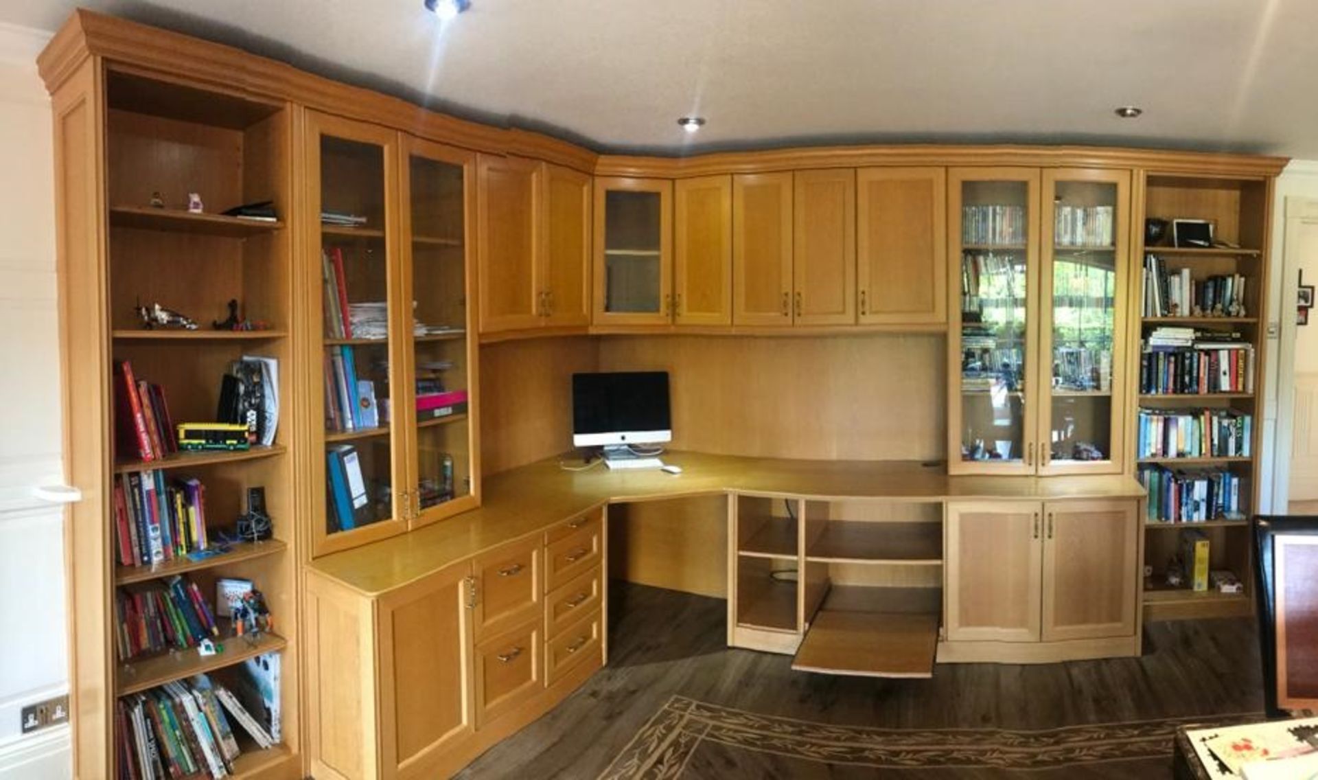 1 x Solid Wood Bespoke Home Office Study Featuring Desk Space, PC Tower Holder, Pull Out Office