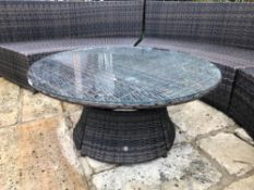 1 x Kensington Wicker/Rattan Round Glass Topped Lounge Table - Ref: JB169 - Pre-Owned - NO VAT ON TH