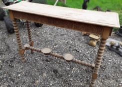 1 x Carved Wooden Console / Hallway Table With A Secret Drawer At Each End - Dimensions: Height 90cm