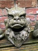 1 x Stone Gargoyle Character Size Approx 20cm x 20cm - Ref: JB148 - Pre-Owned - NO VAT ON THE HAMMER