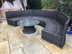 1 x Large Kensington Wicker/Rattan Large Semi Circle Island Sun Seating - Made Up Of 3 Sections - In