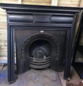 1 x Stunning Antique Victorian Cast Iron Fire Surround with Horseshoe Insert - Dimensions: Height 13