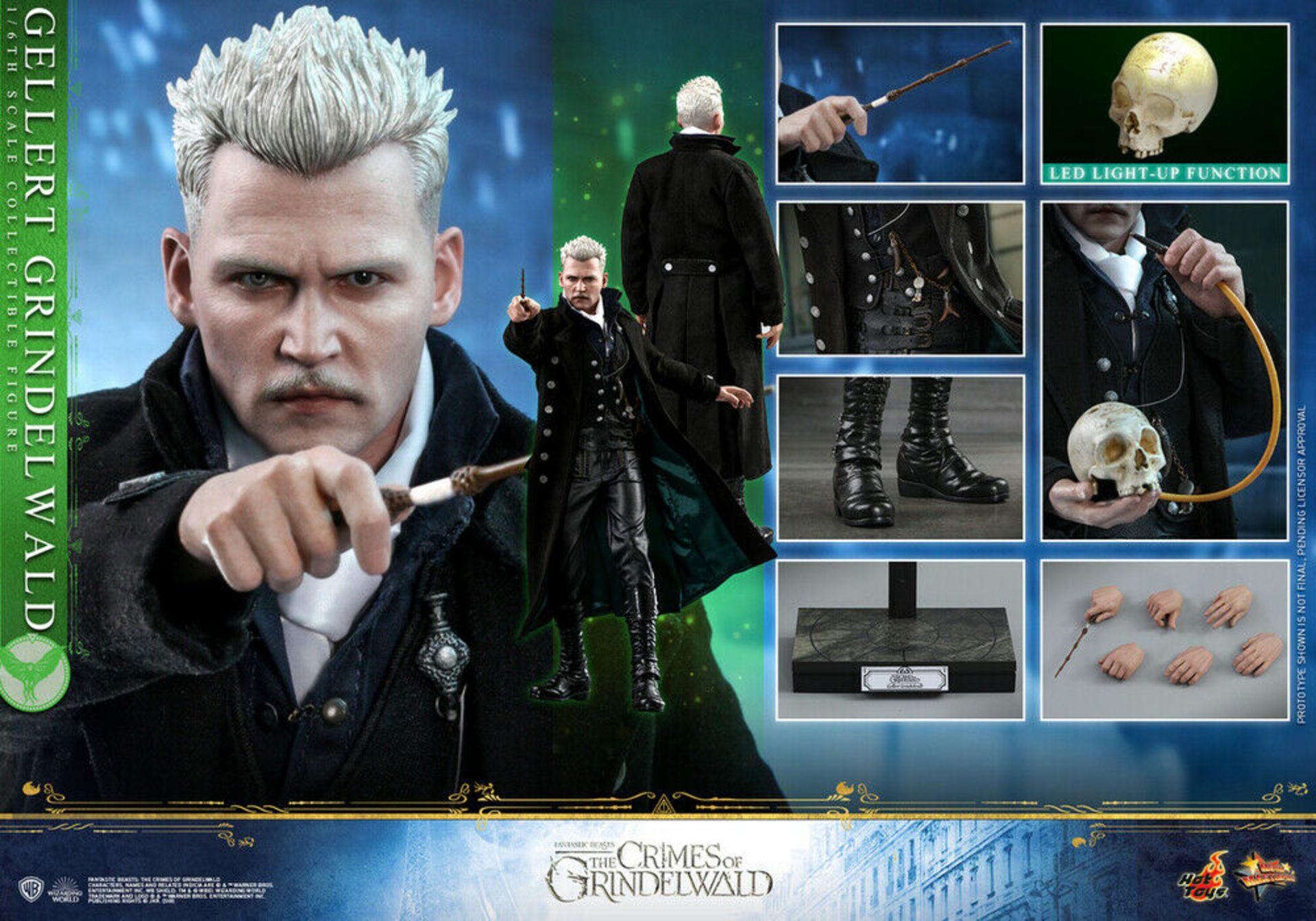 1 x Hot Toys Fantastic Beasts Gellert Grindelwald Special Edition 1/6 Scale - MMS513 - Brand New and - Image 3 of 4