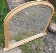 1 x Over Mantle Oak Mirror - Dimensions: 98cm x h75cm - Ref: JB240 - Pre-Owned - NO VAT ON THE HAMME