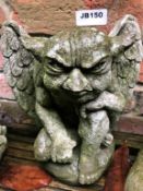 1 x Stone Gargoyle Character Size Approx 20cm x 20cm - Ref: JB150 - Pre-Owned - NO VAT ON THE HAMMER