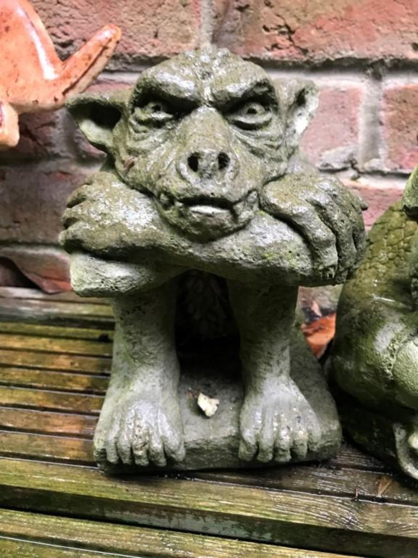 1 x Stone Gargoyle Character - Size Approx 20cm x 20cm - Ref: JB152 - Pre-Owned - NO VAT ON THE HAMM