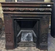 1 x Stunning Antique Victorian Cast Iron Fire Surround With Ornate Sides - Dimensions: Height 104cm