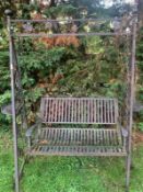 1 x Ornate Iron Garden 'Love' Swing - A Beautiful Garden Feature - Dimensions: width 190cm x height