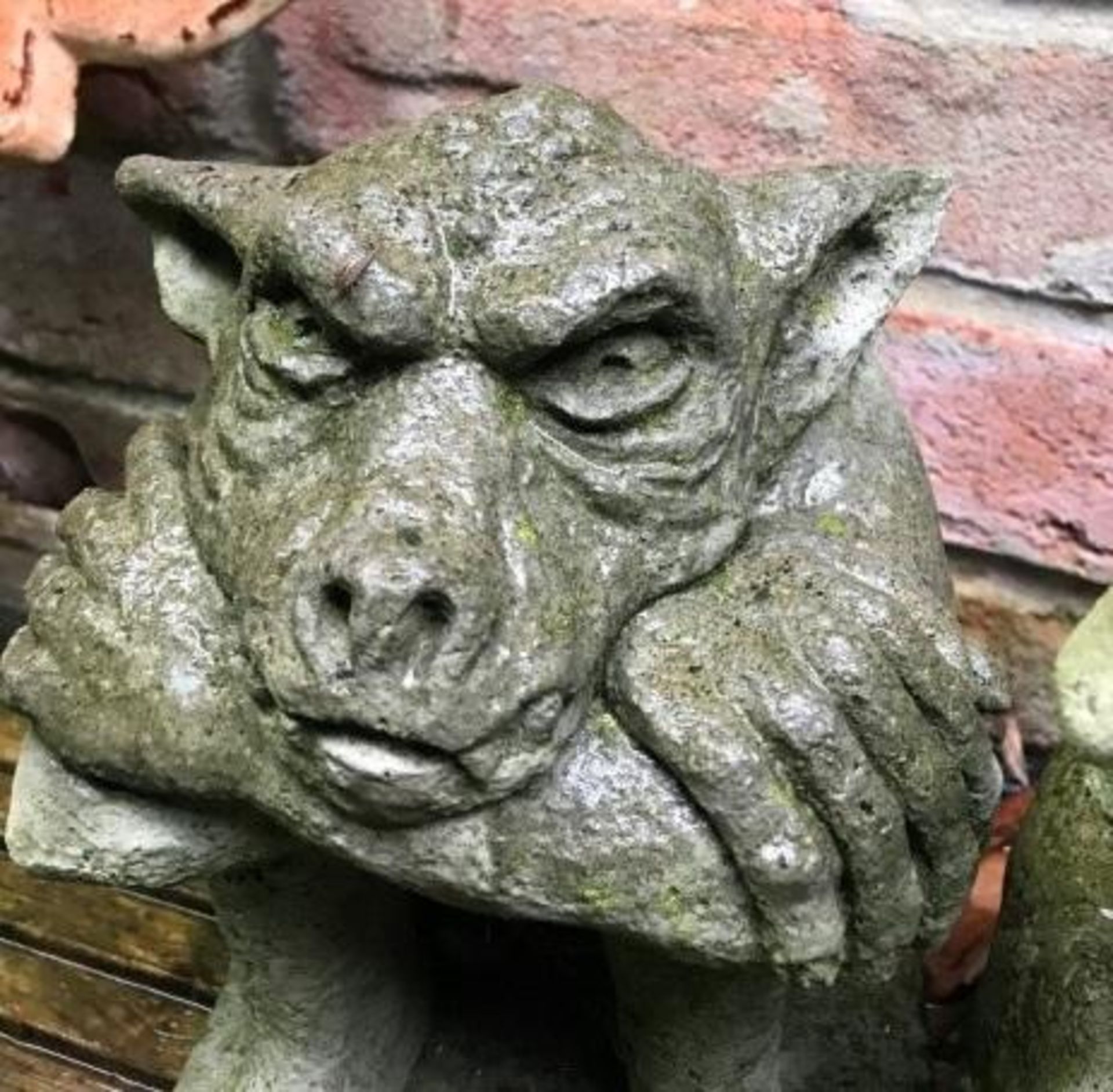 1 x Stone Gargoyle Character - Size Approx 20cm x 20cm - Ref: JB152 - Pre-Owned - NO VAT ON THE HAMM - Image 3 of 4