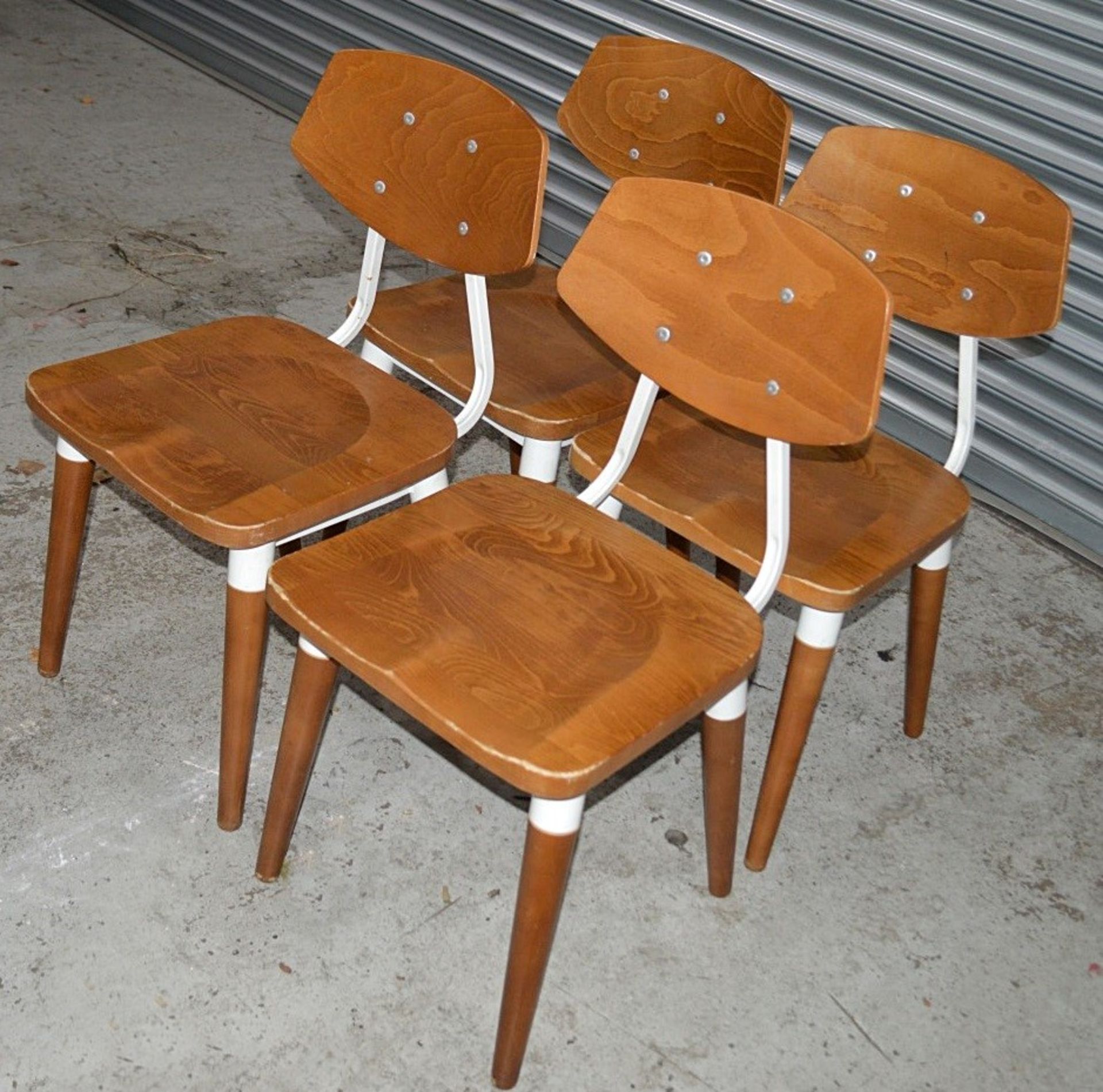 8 x Contemporary Commercial Dining Chairs With A Sturdy Wood And Metal Construction - Image 2 of 10