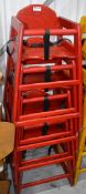 4 x FAMEG Baby High Chairs In Red - Dimensions: Width 48 x Depth 48 x Back Height 75cm, Seat 50cm