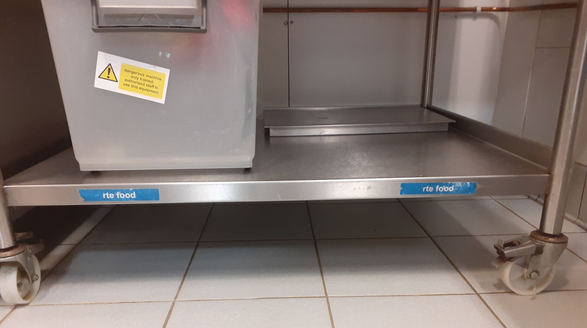 1 x Stainless Steel Prep Counter on Castors - Features Upstand and Undershelf - CL582 - Location: - Image 4 of 4