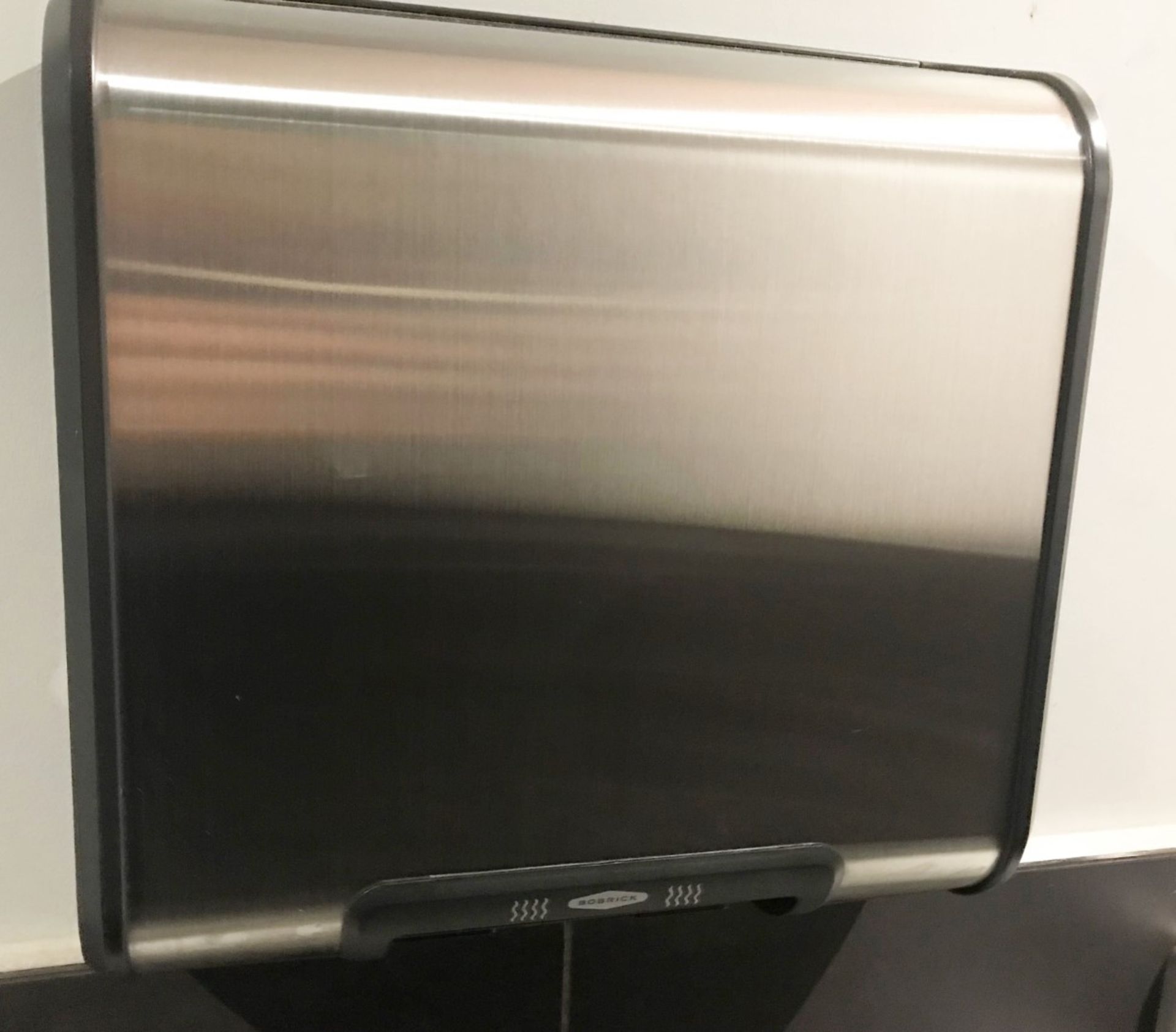 1 x Bobrick B-7128 Trimline Hand Dryer in Brushed Stainless Steel - 230v - Just 100mm Deep, Quiet