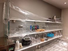 1 x Three Tier Wall Mounted Glass Shelf Unit  - CL582 - Location: London EC4V