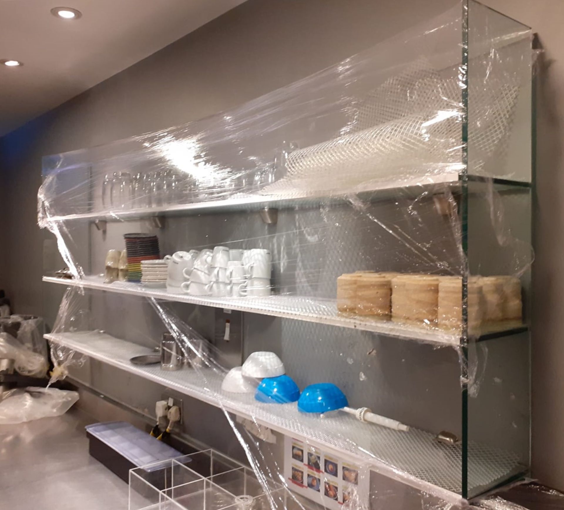 1 x Three Tier Wall Mounted Glass Shelf Unit  - CL582 - Location: London EC4V - Image 2 of 6