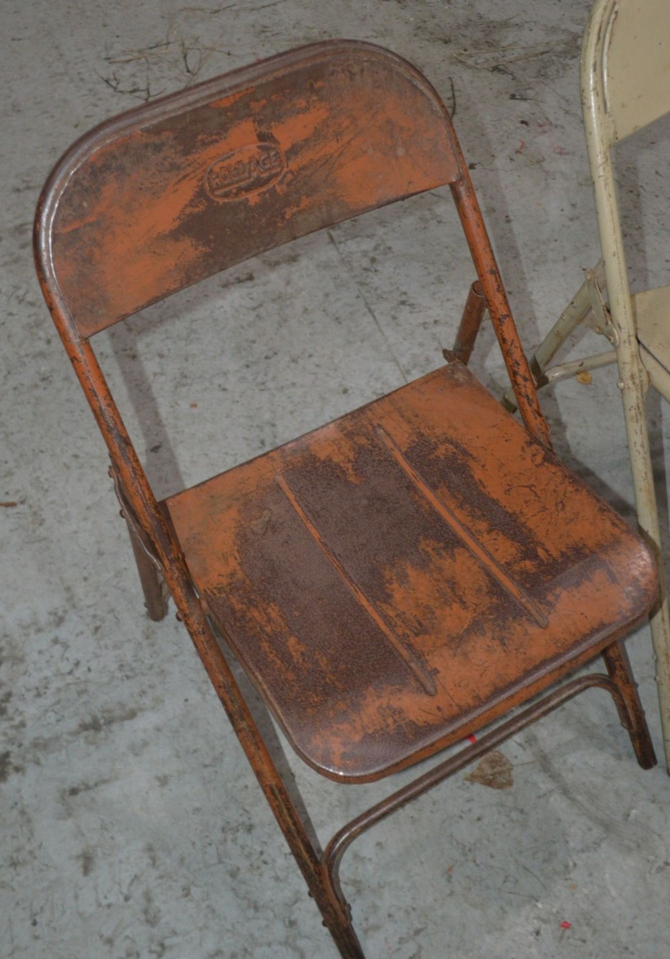 5 x Assorted Rustic Folding Metal Chairs - Dimensions (approx): H78 x W44 x D49cm, Seat 42cm - Image 2 of 6