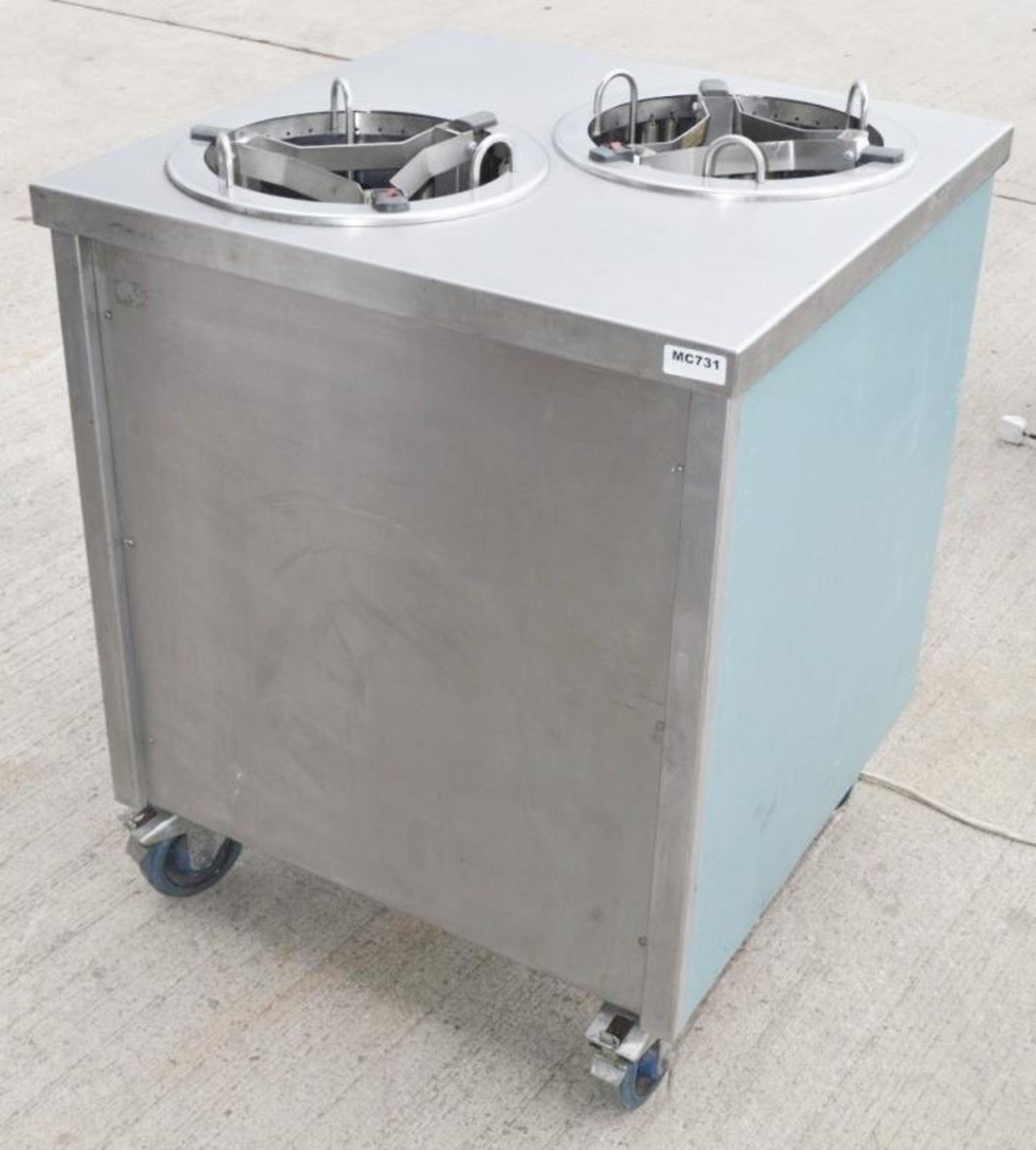 1 x Stainless Steel Double Heated Plate Warmer - Dimensions: W70 x D70 x H87cm - Removed From A Comm