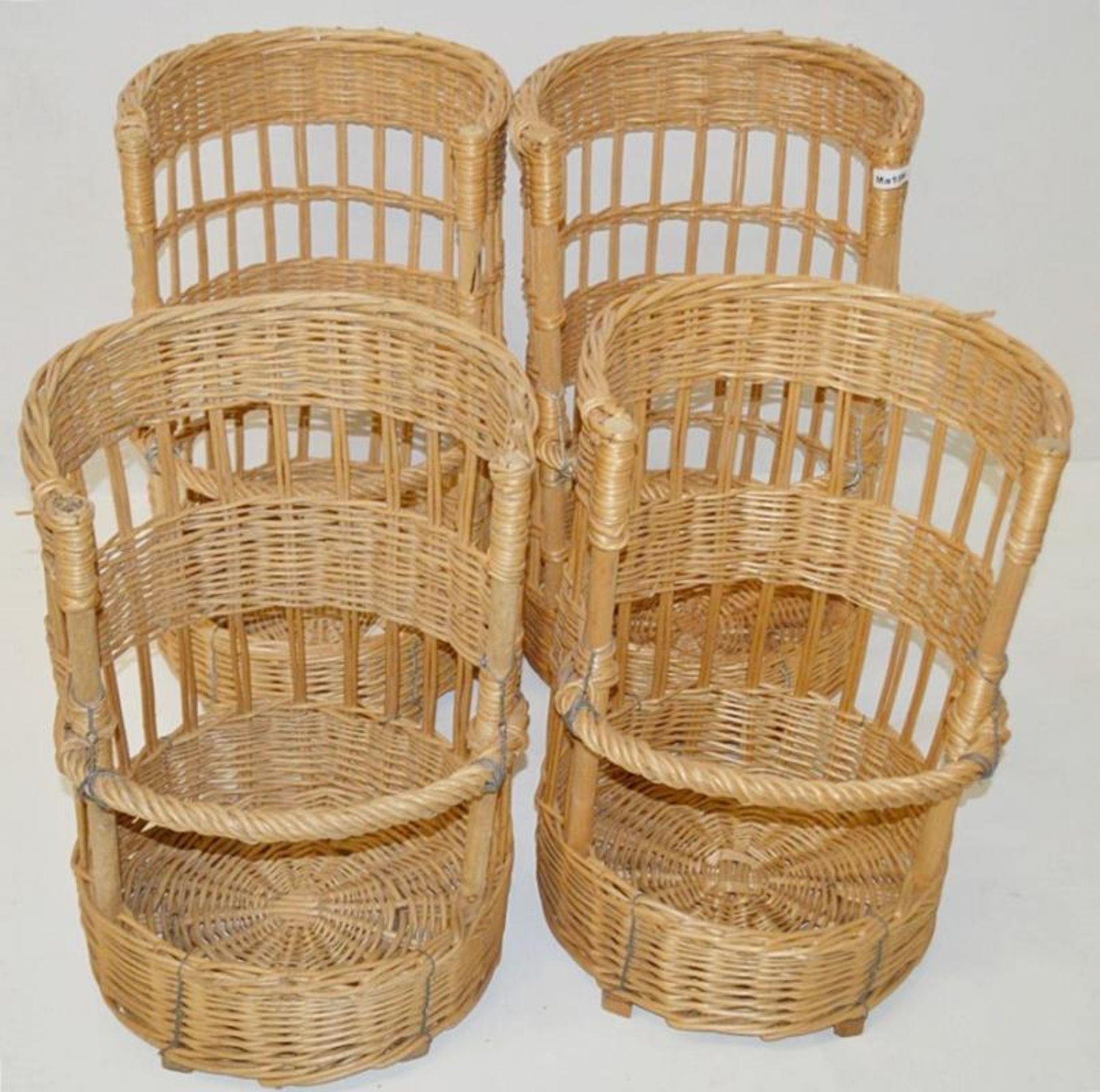 5 x Traditional French Bread Bagette Wicker Baskets - Dimensions: Diameter 45cm / Height 63cm - New