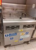 1 x Frymaster H55 Commercial Twin Tank Gas Fryer - 230v G20 - Model FPPH255SC - CL582 - Location: