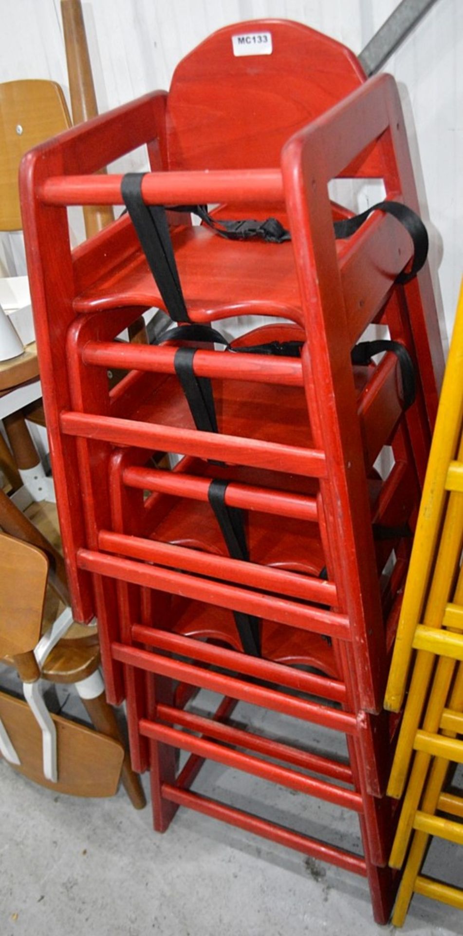 4 x FAMEG Baby High Chairs In Red - Dimensions: Width 48 x Depth 48 x Back Height 75cm, Seat 50cm - Image 3 of 8