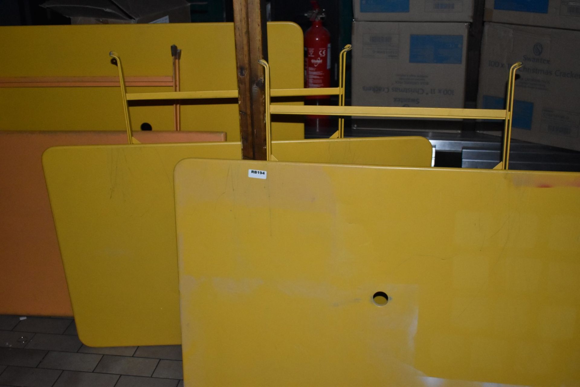 6 x Outdoor Metal Rectangular Restaurant Tables in Yellow - Ref: RB194 - CL558 - Location: - Image 4 of 5