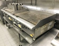 2 x APW Wyott Heavy Duty Countertop Griddles With Stand on Castors - Each Griddle Size W92 x D65 cms