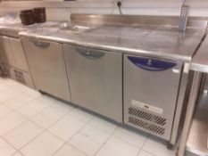 1 x Williams Two Door Prep Counter Refrigerator With Open Top For Gastro Pans - Gastro Pans and Lids