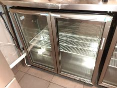 1 x Williams Two Door Backbar Bottle Cooler With Stainless Steel Finish - CL582 - Location: London