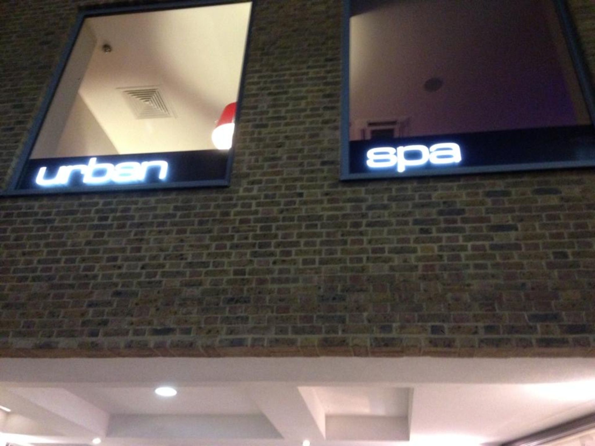 2 x Large Illumatinated Bespoke Light Boxes - URBAN SPA - Contemporary Purple Design With Cool White - Image 2 of 5