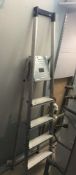 1 x Five Tread Aluminium Step Ladder - CL587 - Location: London WC2H