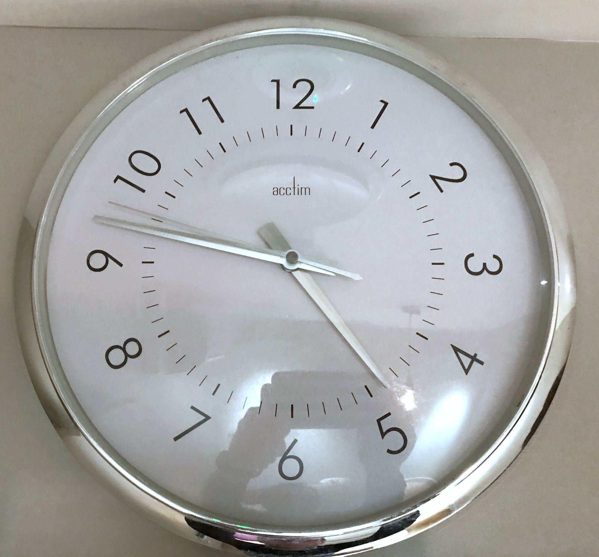 7 x Assorted Wall Clocks With Chrome Finish - Brands Include Quartz and Acctim - CL587 - Location: - Image 3 of 3