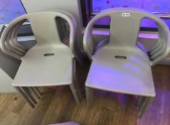 10 x Designer Stacking Chairs in Grey - Suitable For Indoor or Outdoor Use - Ref: 150 -CL587 -