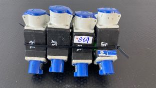 4 x Rubber Box 16A 3 Way Splitter - Ref: 869 - CL581 - Location: Altrincham WA14