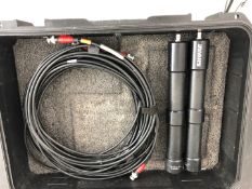 2 x Shure Omni Directional Antennas With 2 x BNC Cables In A SKB Hard Case