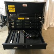 1 X Shure 6 Way UR4D L3 Radio Rack With Aerials, Network Patch, Loom Cable In Wheeled Flightcase