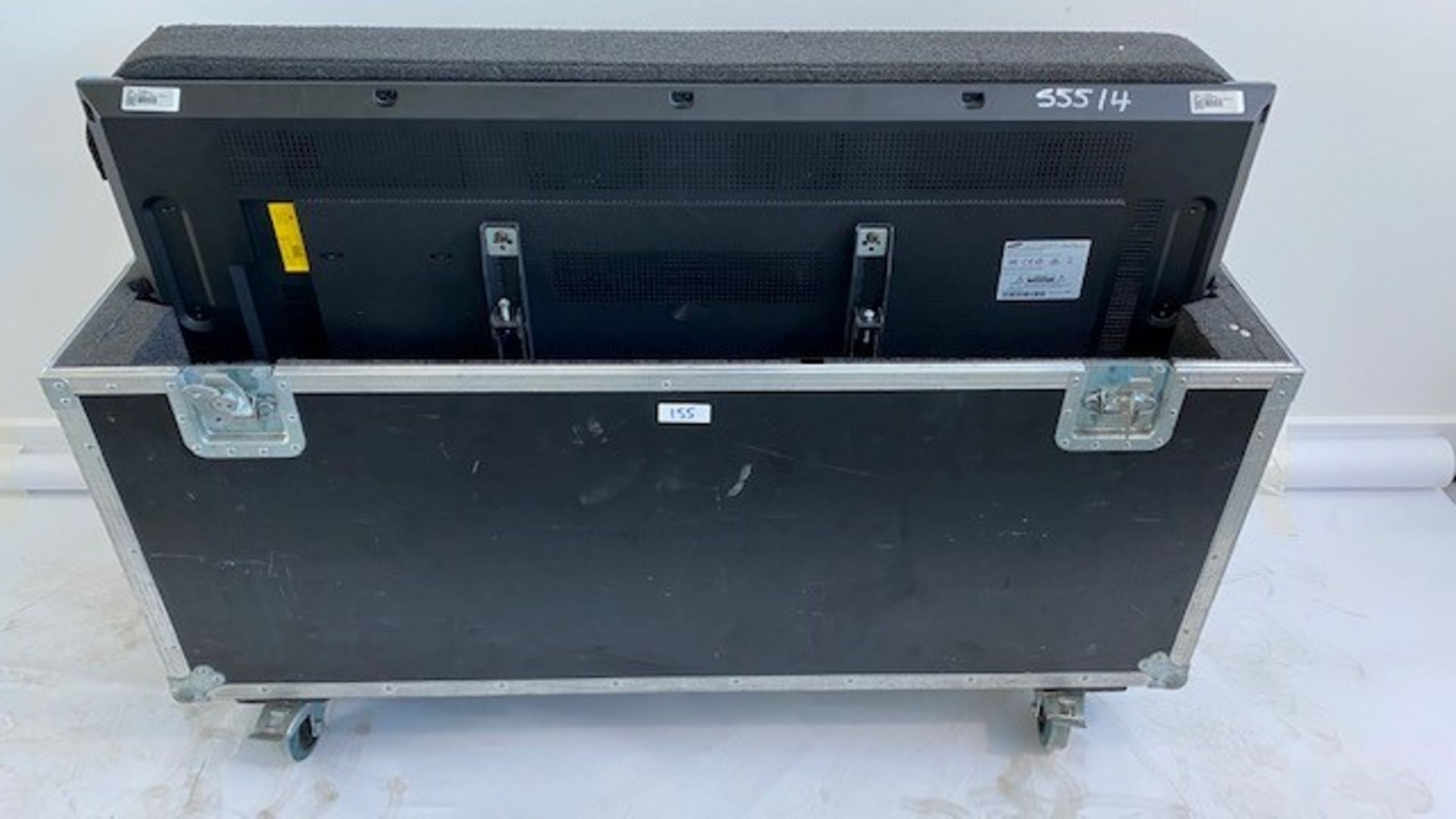 1 x Samsung 55" DM55D Colour Display Unit With Hanging Bracket In A Dual Flight Case