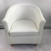 Set of 2 x White Leather Chairs For Exhibition / Stage Presentations - Ref: 264 - CL581 -