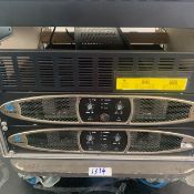 2 X Crown Xs700 Power Amp In Amp Rack Wheeled Flightcase - Ref: 1314 - CL581 - Location:
