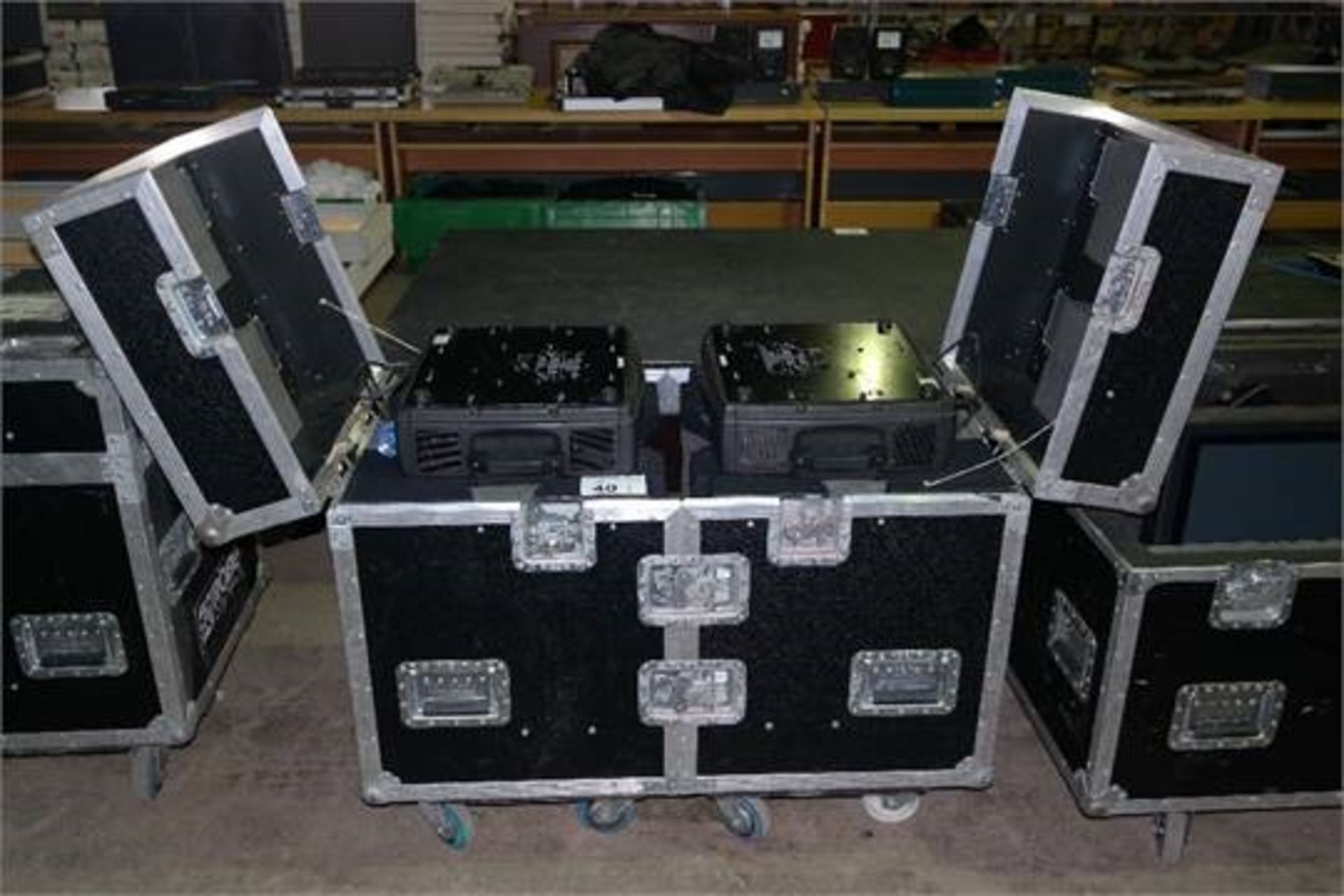 2 x Robe 575 Moving Heads With Hook Clamps & Safety Chains In Dual Flight Case - Ref: 443 - - Image 2 of 2