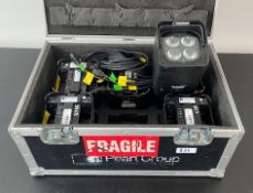 6 x Pro Lights Smart Bat Battery Powered Uplighters In Flight Case - Ref: 836 - CL581 - Location: