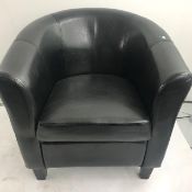 Set of 2 x Black Leather Chairs For Exhibition / Stage Presentations - Ref: 269 - CL581 -