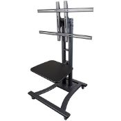 1 x Pulse PLASTR-M TV / Monitor Trolley 4ft Hight With TV side Hanging Bracket (New In Box) - Ref: