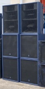 3 x Turbosound Floodlight Series TFL-760HT Speakers Passive Tops & 6 x TSW-118 Passive Subs - Ref: