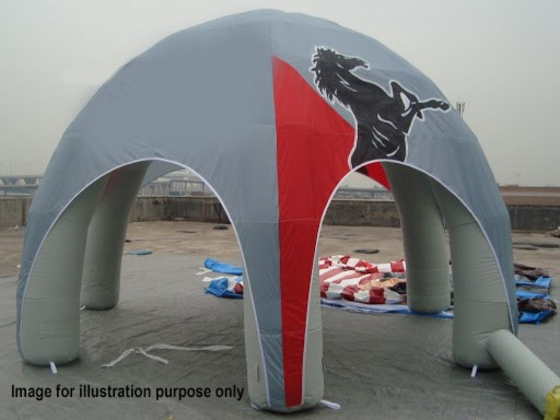 1 x Inflatable Spider Dome / Promo Tent (approx. 6.5m in Diameter) With Sidewalls & Air Blower - - Image 4 of 4