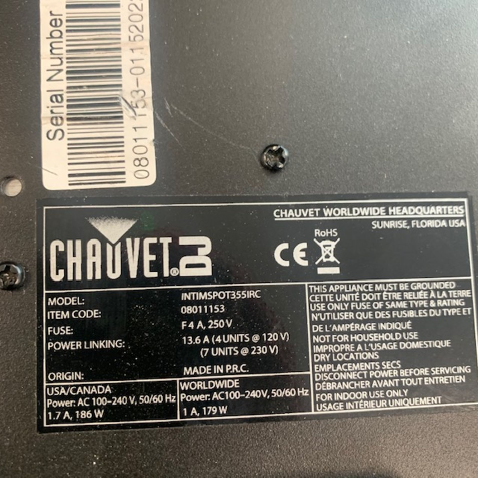 2 X Chauvet Intimidator Spot 355 IRC In Case With Clamps - Ref: 1306 - CL581 - Location: - Image 2 of 4