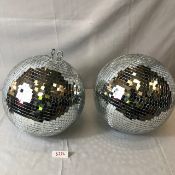 2 X 12 Inch Mirror Balls In Case - Ref: 6222 - CL581 - Location: Altrincham WA14Items will be